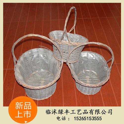 柳编花篮 手工编织工艺品 厂家直销 外贸批发柳编花篮柳批发